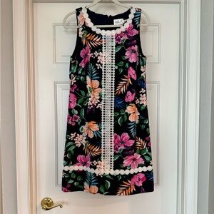 Eliza J Casual Pink and Orange Floral Sundress
